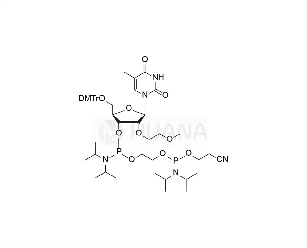 5'-O-DMT-2'-O-MOE-rT-3'- ((2-سیانوتوکسی) ((دیزوپروپایلامینو) فسفورمیدیت) - اتیل-دیزوپروپایل فسفورمیدیت